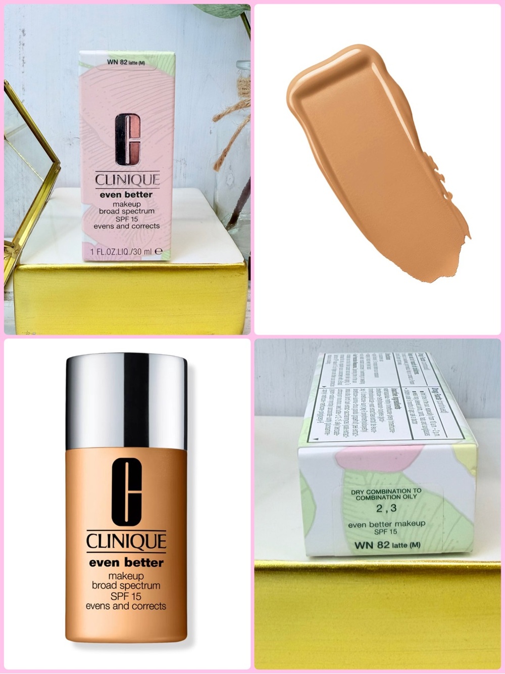 Clinique Even Better Makeup SPF 15 Broad Spectrum Foundation WN 82 Latte Medium